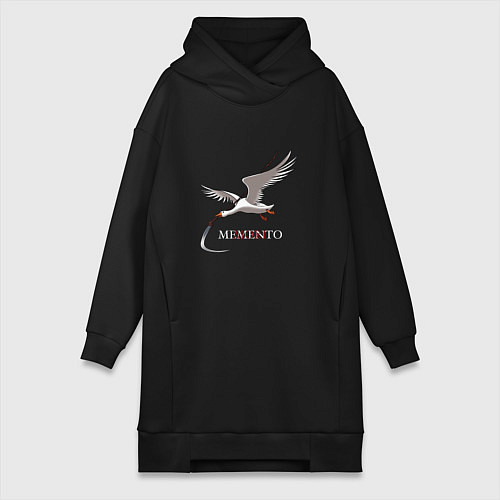 Женская толстовка-платье Гусь с косой летит / Черный – фото 1