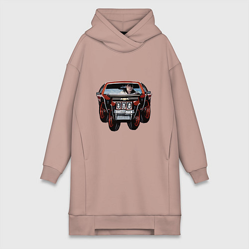 Женская толстовка-платье Райан гослинг за рулём мем / Пыльно-розовый – фото 1