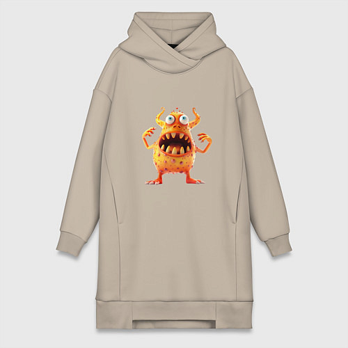 Женская толстовка-платье Милый монстр / Миндальный – фото 1