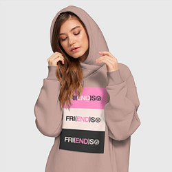 Женское худи-платье V Fri END S - friends song, цвет: пыльно-розовый — фото 2