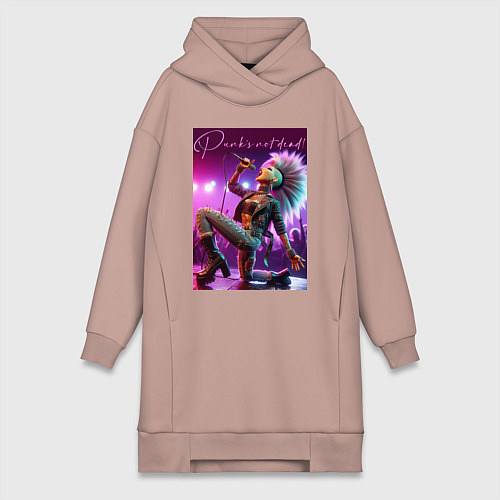 Женская толстовка-платье Барби поёт панк-рок / Пыльно-розовый – фото 1