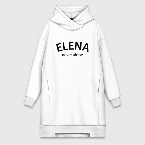 Женская толстовка-платье Elena never alone - motto / Белый – фото 1