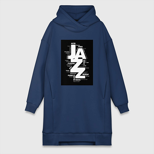 Женская толстовка-платье Джазовые стили / Тёмно-синий – фото 1