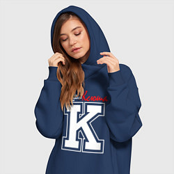 Женское худи-платье Ксюша - человек с большой буквы, цвет: тёмно-синий — фото 2
