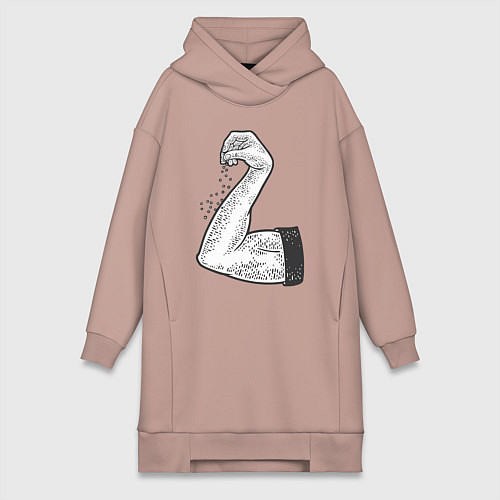 Женская толстовка-платье Приправил солью / Пыльно-розовый – фото 1