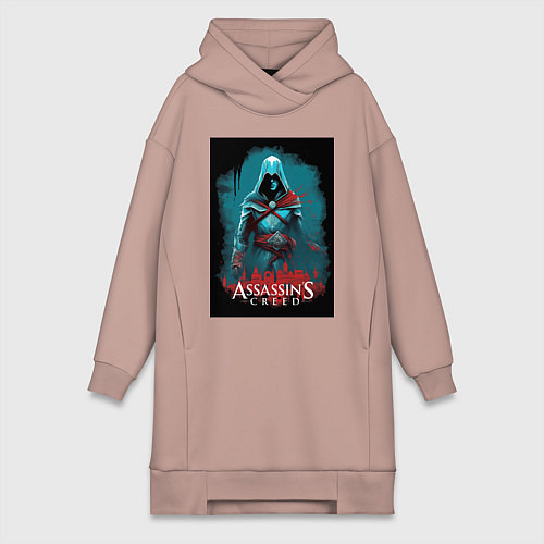 Женская толстовка-платье Assassins creed тайные секреты / Пыльно-розовый – фото 1