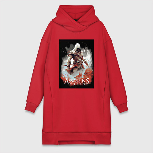 Женская толстовка-платье Assassins creed poster / Красный – фото 1