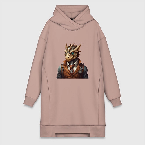 Женская толстовка-платье Дракон симпатик / Пыльно-розовый – фото 1