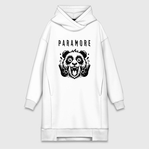 Женская толстовка-платье Paramore - rock panda / Белый – фото 1