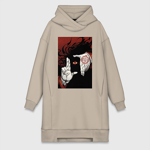 Женская толстовка-платье Хеллсинг Алукард Вампир / Миндальный – фото 1