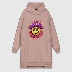 Женское худи-платье Мечтатели о высшей верности, цвет: пыльно-розовый