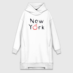 Женское худи-платье New York apple, цвет: белый