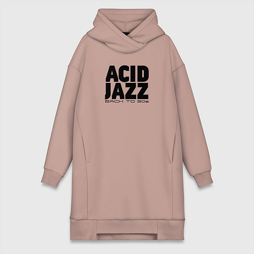 Женская толстовка-платье Acid jazz in black / Пыльно-розовый – фото 1