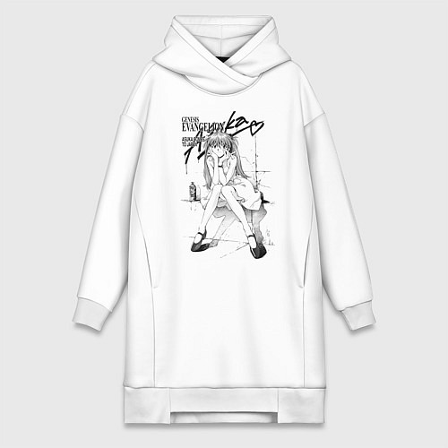 Женская толстовка-платье Евангелион Аска Сорью / Белый – фото 1