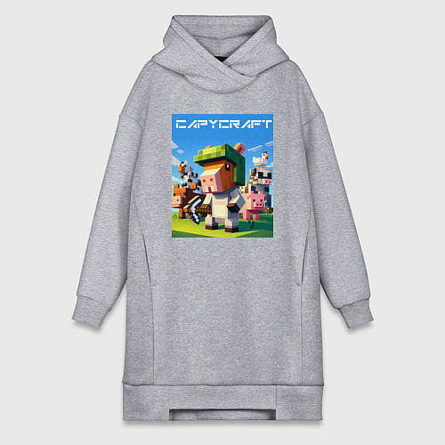 Женская толстовка-платье Capycraft - collaboration ai art / Меланж – фото 1