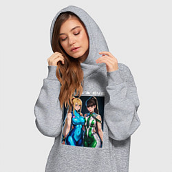 Женское худи-платье Самус Аран и Ева, цвет: меланж — фото 2