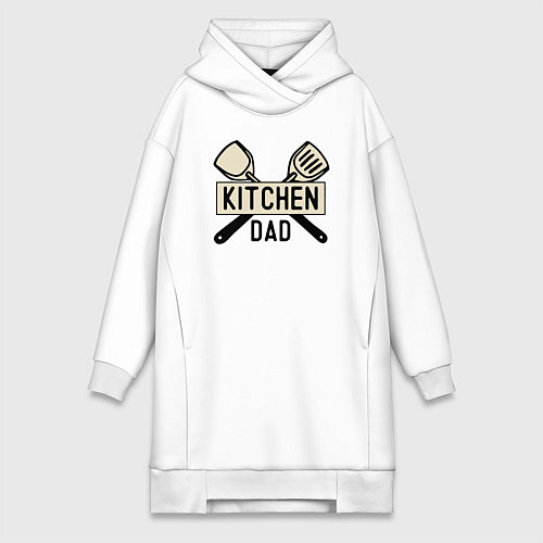 Женская толстовка-платье Kitchen dad / Белый – фото 1