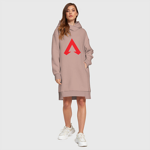 Женская толстовка-платье Logo apex legends / Пыльно-розовый – фото 4