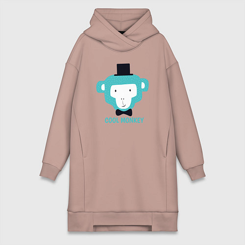 Женская толстовка-платье Cool monkey / Пыльно-розовый – фото 1
