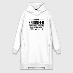 Женская толстовка-платье I am an engineer