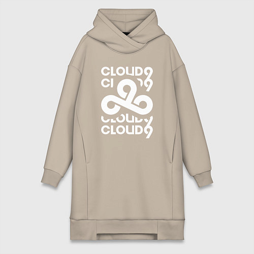 Женская толстовка-платье Cloud9 - in logo / Миндальный – фото 1