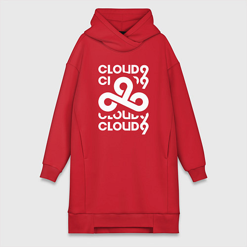 Женская толстовка-платье Cloud9 - in logo / Красный – фото 1