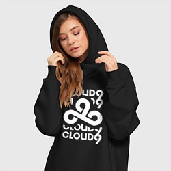 Женское худи-платье Cloud9 - in logo, цвет: черный — фото 2