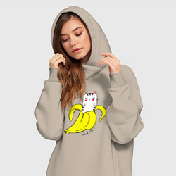 Женское худи-платье Eat me colored, цвет: миндальный — фото 2