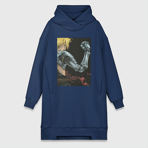 Женская толстовка-платье Стальной алхимик Эдвард Элрик / Тёмно-синий – фото 1