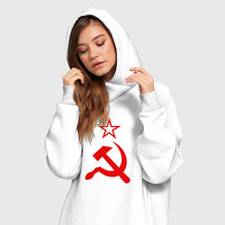 Женское худи-платье Серп, молот и звезда, цвет: белый — фото 2