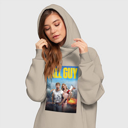 Женское худи-платье Ryan Gosling and Emily Blunt the fall guy, цвет: миндальный — фото 2