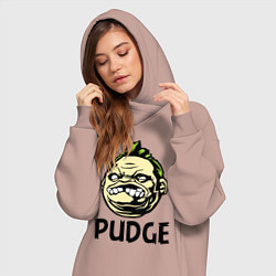 Женское худи-платье Pudge Face, цвет: пыльно-розовый — фото 2