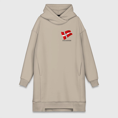 Женская толстовка-платье Im Danish - motto / Миндальный – фото 1