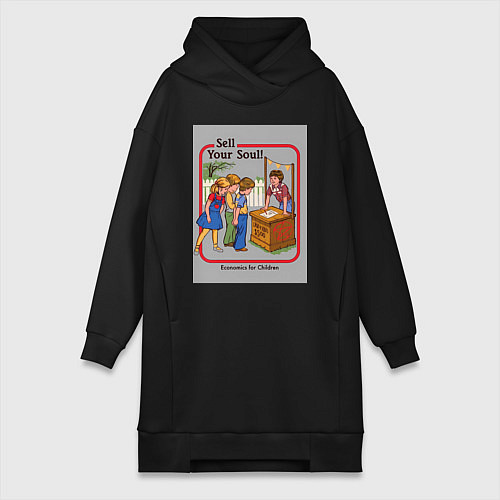 Женская толстовка-платье Продажа души мем / Черный – фото 1