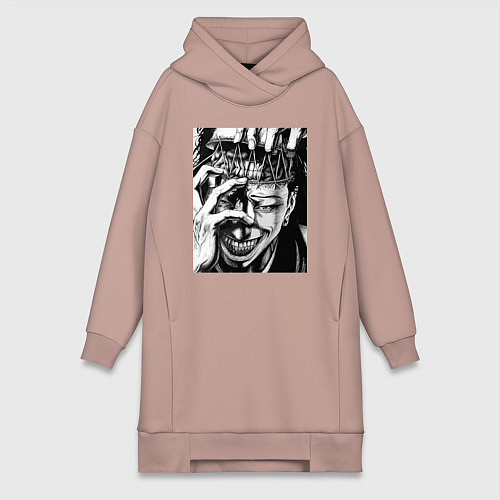 Женская толстовка-платье Магическая битва Сугуру Гэто / Пыльно-розовый – фото 1