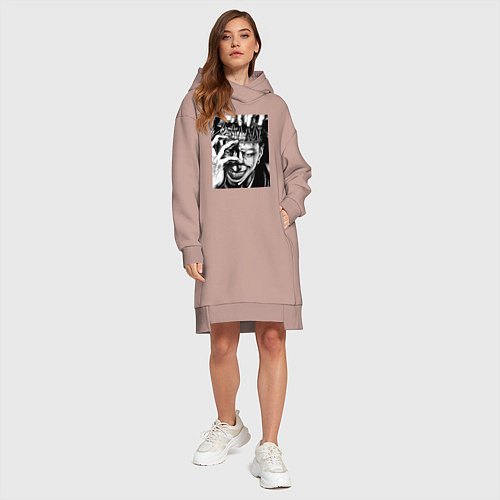 Женская толстовка-платье Магическая битва Сугуру Гэто / Пыльно-розовый – фото 4