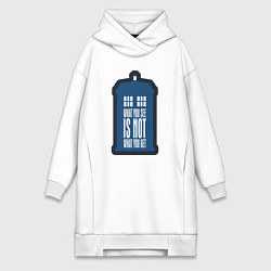 Женское худи-платье Что видишь то и получаешь, цвет: белый