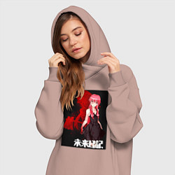 Женское худи-платье Дневник будущего Юно, цвет: пыльно-розовый — фото 2