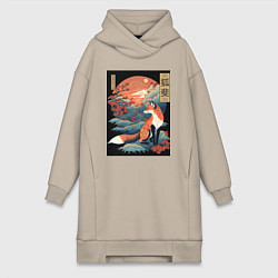 Женская толстовка-платье Лиса в японском стиле