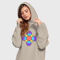 Женское худи-платье Круги в кругах, цвет: миндальный — фото 2