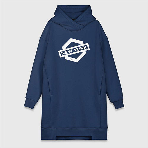 Женская толстовка-платье Нью-Йорк США / Тёмно-синий – фото 1