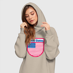 Женское худи-платье United States, цвет: миндальный — фото 2