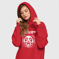 Женское худи-платье Twenty One Pilots rock panda, цвет: красный — фото 2