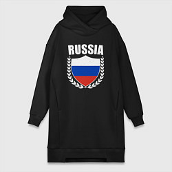 Женская толстовка-платье Russian flag