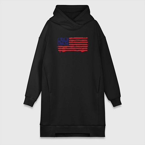 Женская толстовка-платье USA patriot / Черный – фото 1