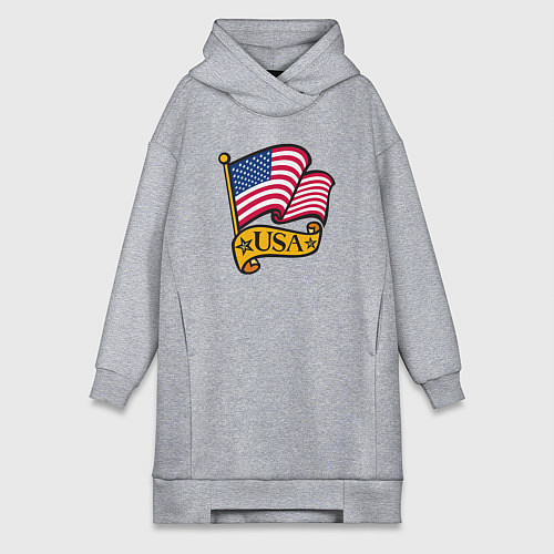 Женская толстовка-платье American flag / Меланж – фото 1