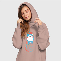 Женское худи-платье Little monkey, цвет: пыльно-розовый — фото 2