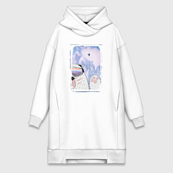 Женское худи-платье Зимние игры, цвет: белый