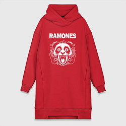 Женское худи-платье Ramones rock panda, цвет: красный