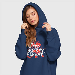 Женское худи-платье День хоккеиста, цвет: тёмно-синий — фото 2